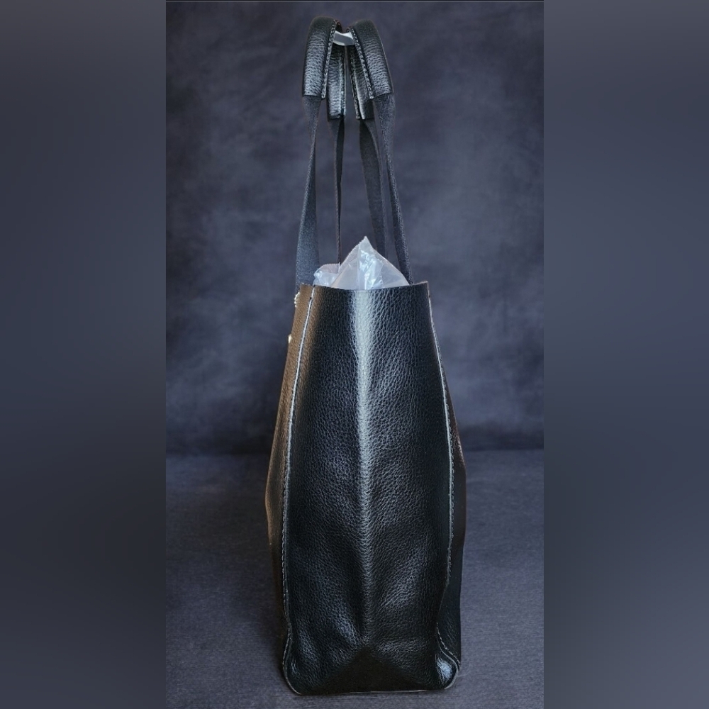 Coach Large Black Leather Tote Bag With Suede Interior NWOT - Picture 2 of 13